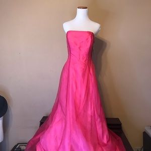 Hot pink formal gown with rinestones 10